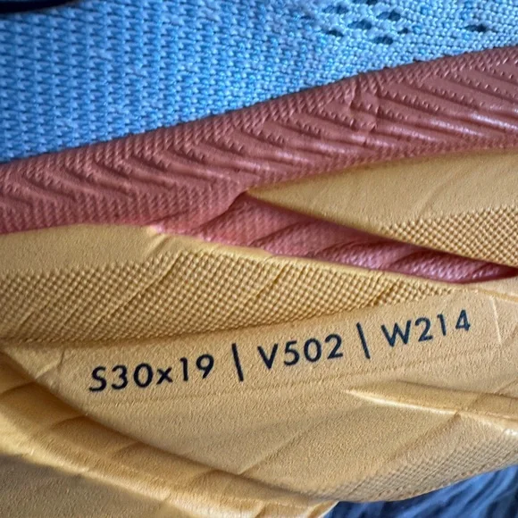 Hoka One One Sky Blue and Tangerine Athletic Shoes - Picture 7 of 9